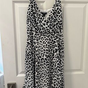 Black and white cheetah print mini dress